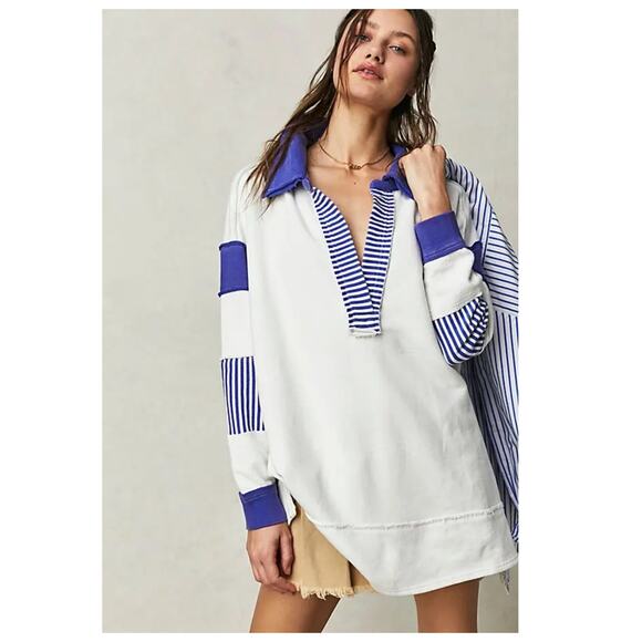 Free People x We The Free Clean Prep Polo Size Large - Picture 2 of 12